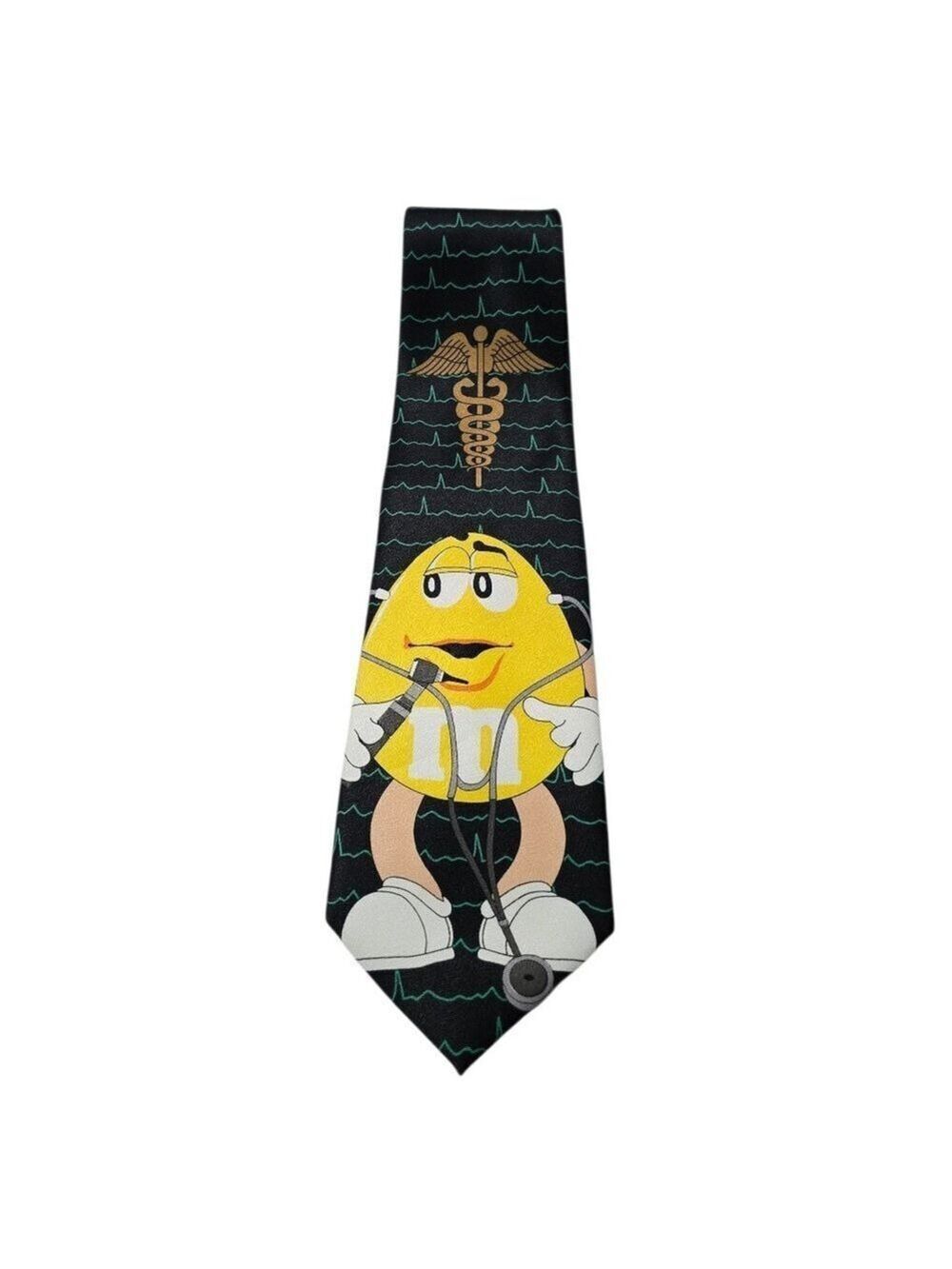 Ralph Marlin M&M's Doctor Big Heart Rhythm Medical Vintage Novelty Tie NWT